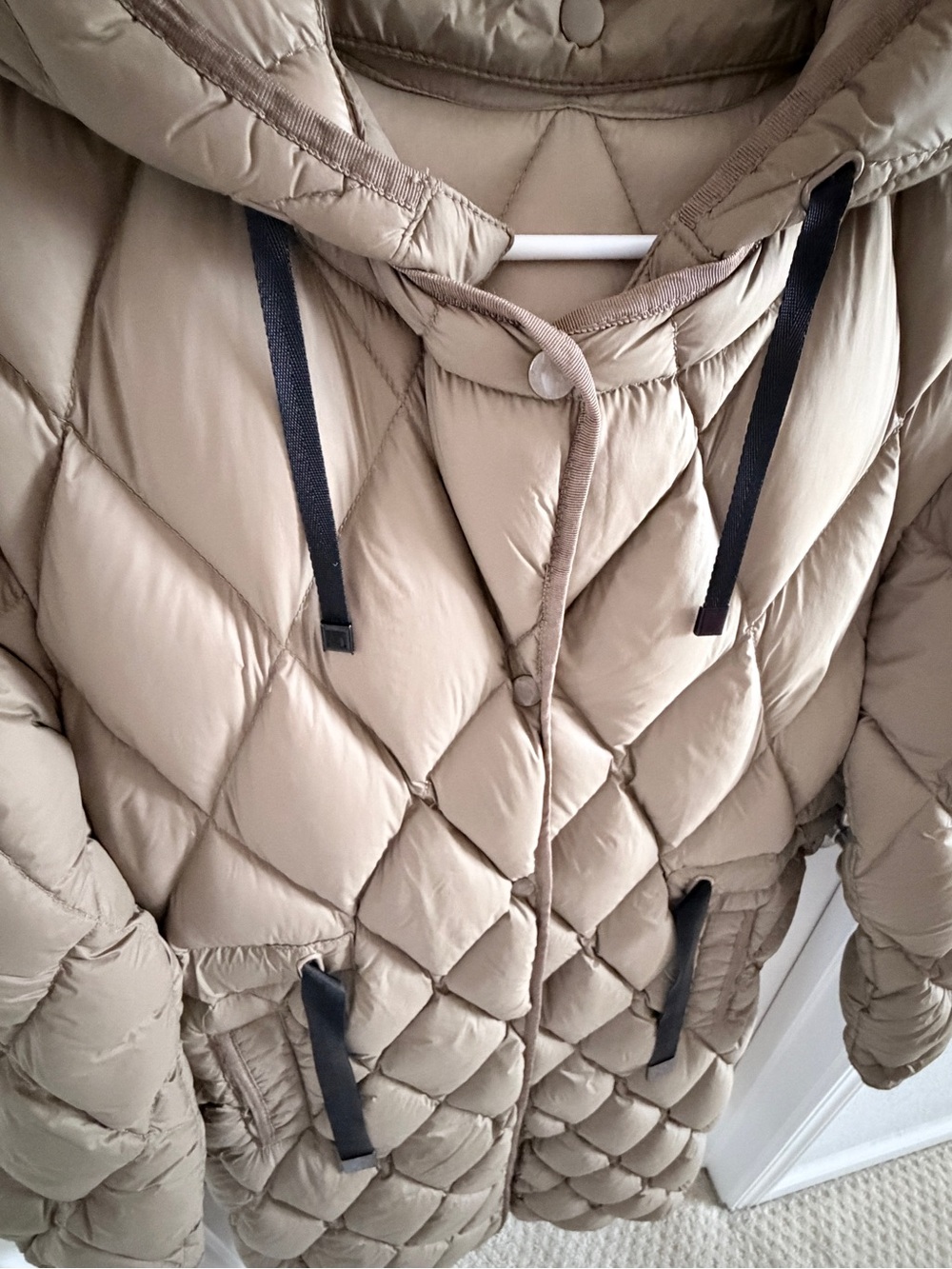 ZARA Quilted Long Puffer Coat Size Small - Picture 10 of 11